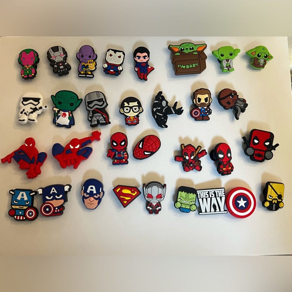 super hero croc shoe charms